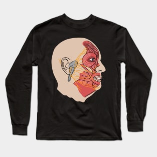 Anatomy Of Face Muscles - Nurse Or Physician Long Sleeve T-Shirt